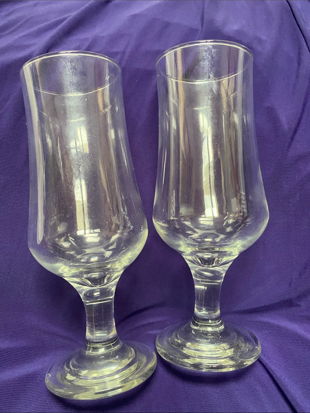 Pair of Pasabahce “Tulip” 14 oz. Hurricane Cocktail Glasses.